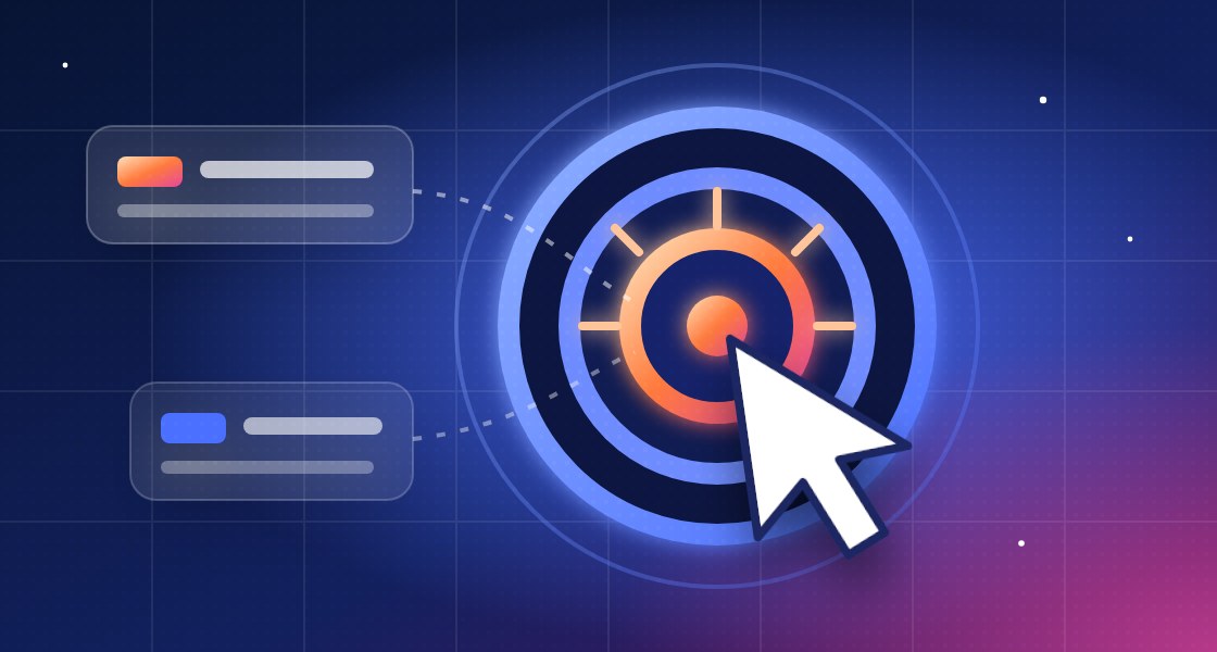 Google Ads illustration with a cursor clicking a target